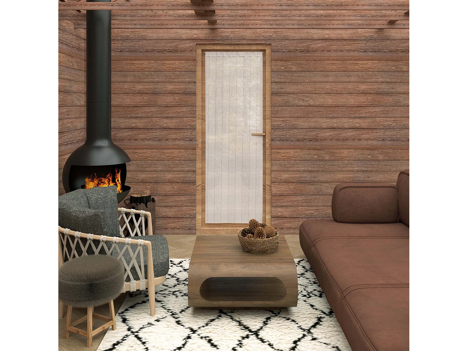 Voilage porte-fenêtre 70x200 cm CALI, par Soleil d'Ocre