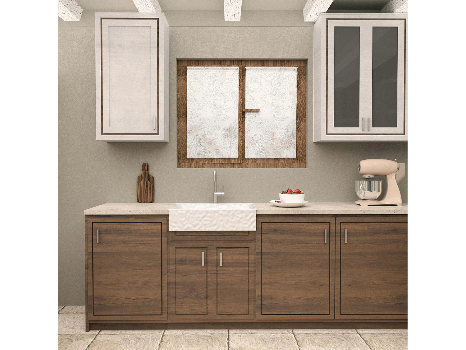 Paire de brise bise 60x90 cm CELIA kaki, par Soleil d'Ocre