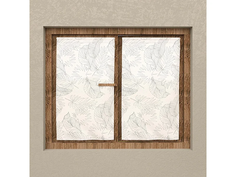 Paire de brise bise 60x90 cm CELIA kaki, par Soleil d'Ocre