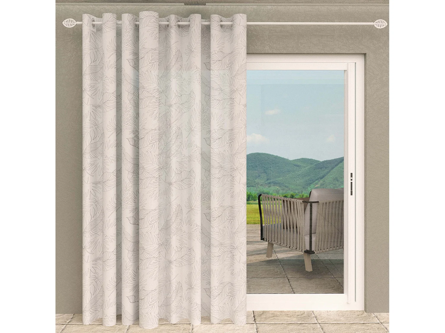 Cortina con ojales especial para ventanal 280x250 cm CELIA taupe, de Soleil d'Ocre