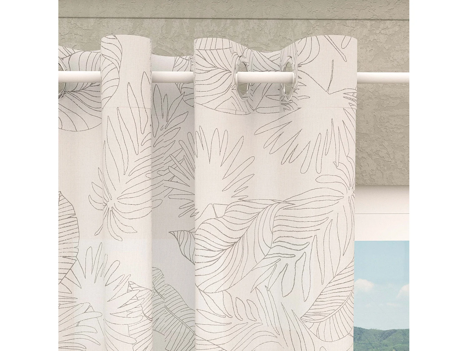 Cortina con ojales especial para ventanal 280x250 cm CELIA taupe, de Soleil d'Ocre