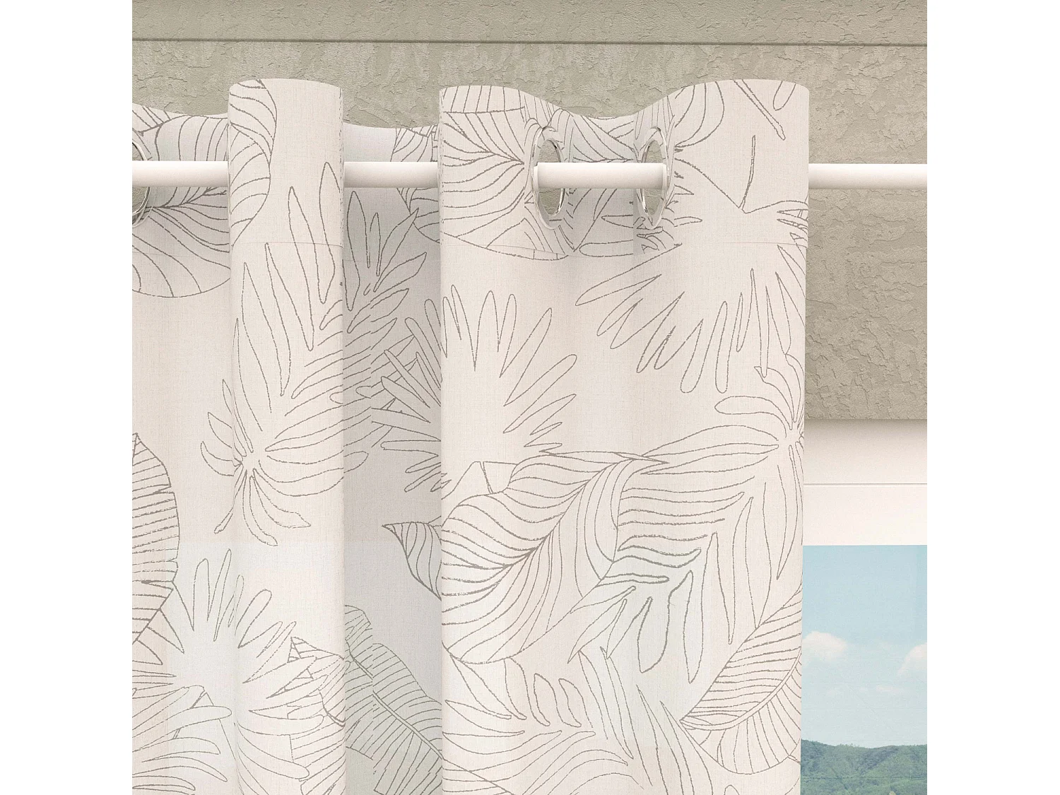 Cortina con ojales especial para ventanal 280x250 cm CELIA taupe, por Soleil d'Ocre