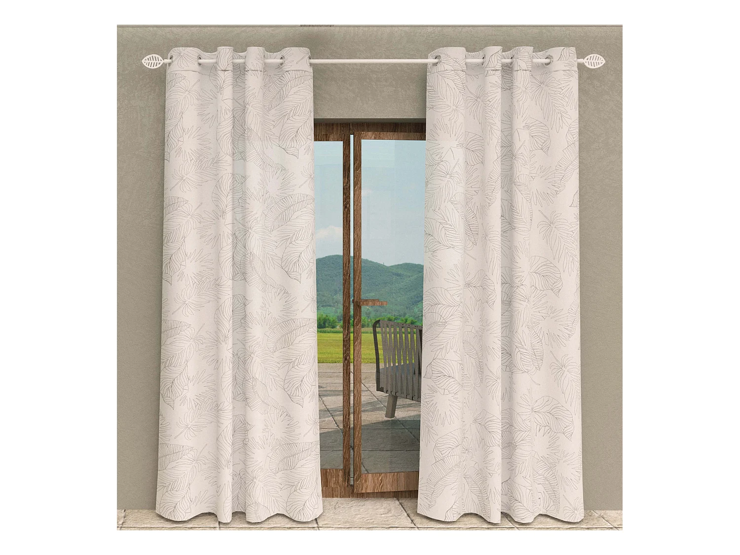 Visillo con ojales  con ojales 135x250 cm CELIA taupe, de Soleil d'Ocre