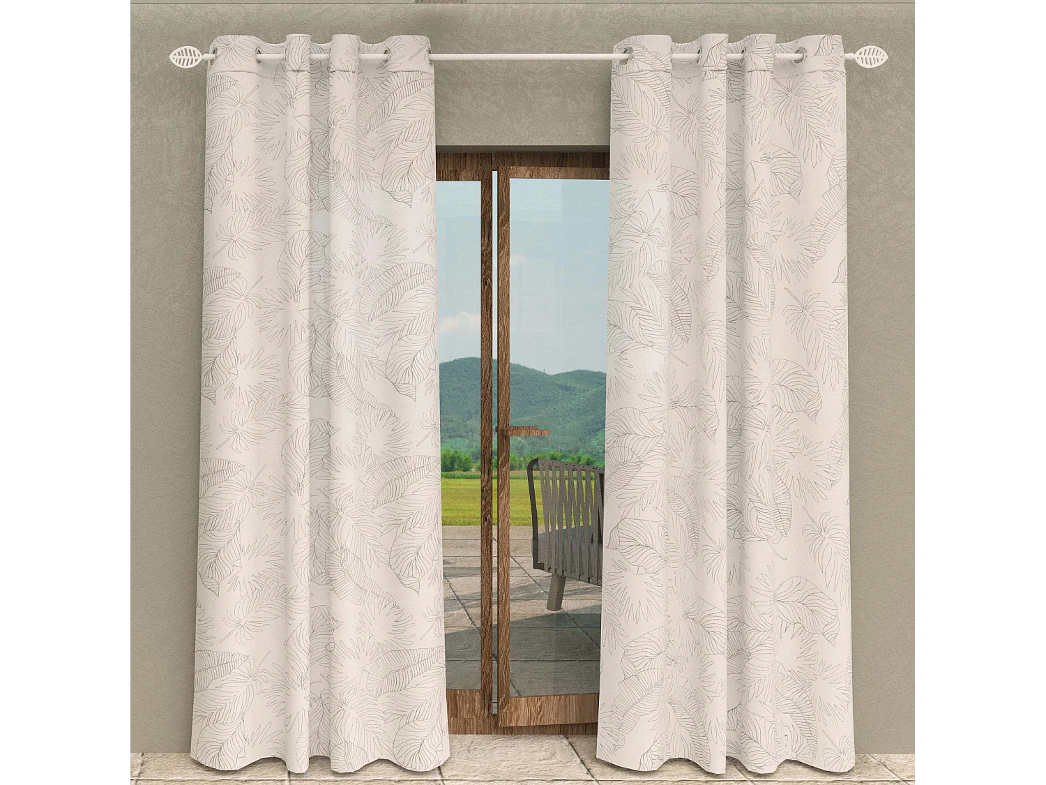 Voile à oeillets 135x250 cm CELIA taupe, par Soleil d'Ocre