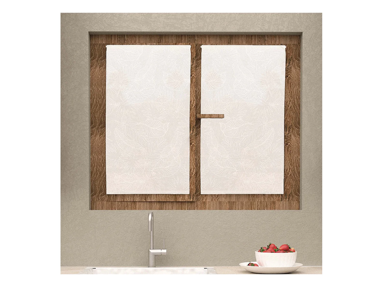 Paire de brise bise 60x90 cm CELIA blanc, par Soleil d'Ocre