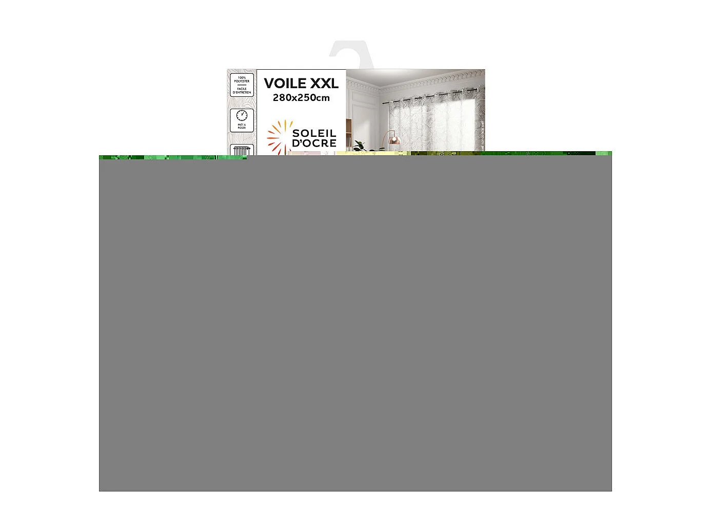 Visillo con ojales especial para ventanal 280x250 cm LOUANE, por Soleil d'Ocre