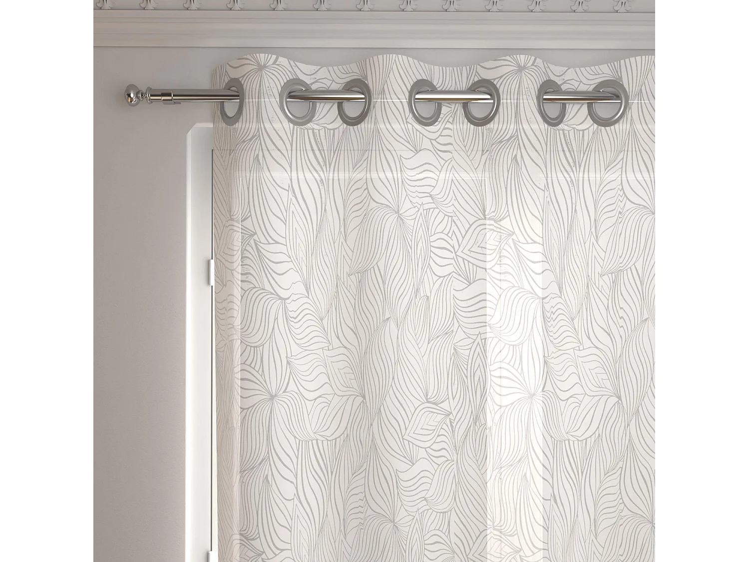 Visillo con ojales especial para ventanal 280x250 cm LOUANE, por Soleil d'Ocre