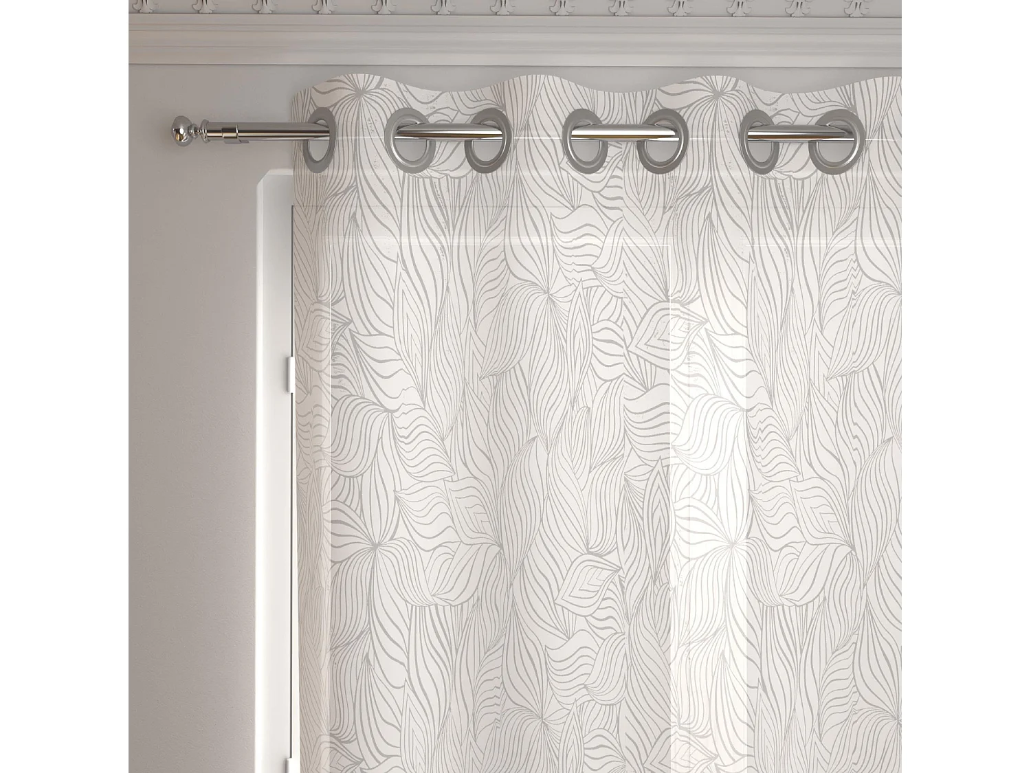 Voilage à oeillets spécial baie vitrée 280x250 cm LOUANE , par Soleil d'Ocre