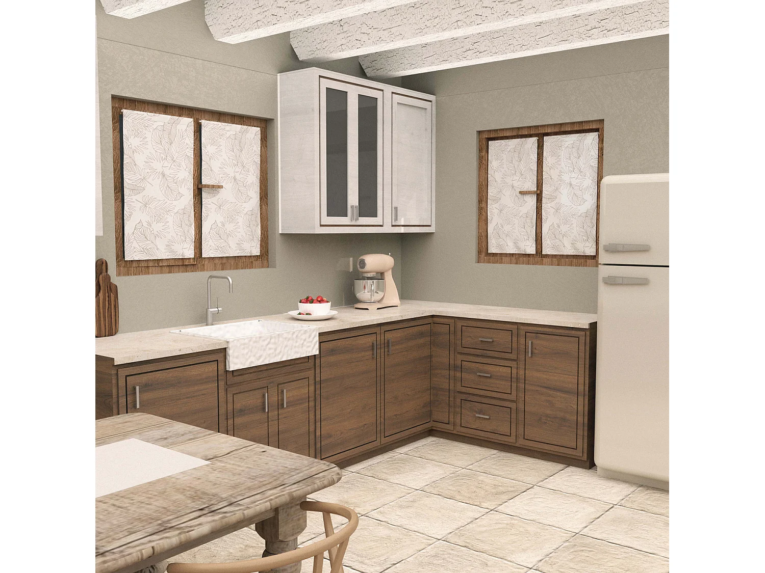 Paire de brise bise 60x90 cm CELIA taupe, par Soleil d'Ocre