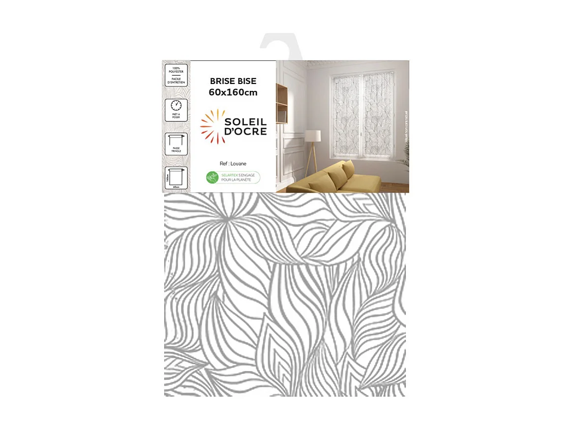 Visillo 60x160 cm LOUANE, por Soleil d'Ocre