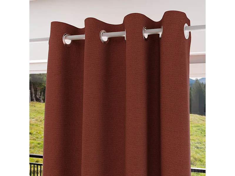 Cortina con ojales 100% blackout 135x250 cm ECLIPSE ladrillo, de Soleil d'Ocre