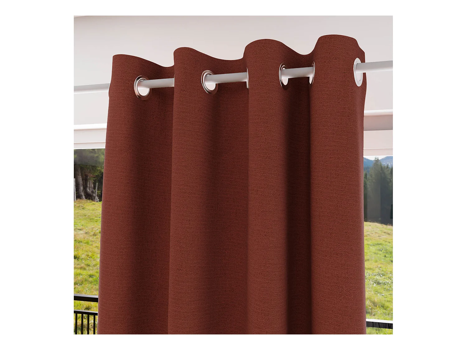 Cortina con ojales 100% blackout 135x250 cm ECLIPSE ladrillo, de Soleil d'Ocre