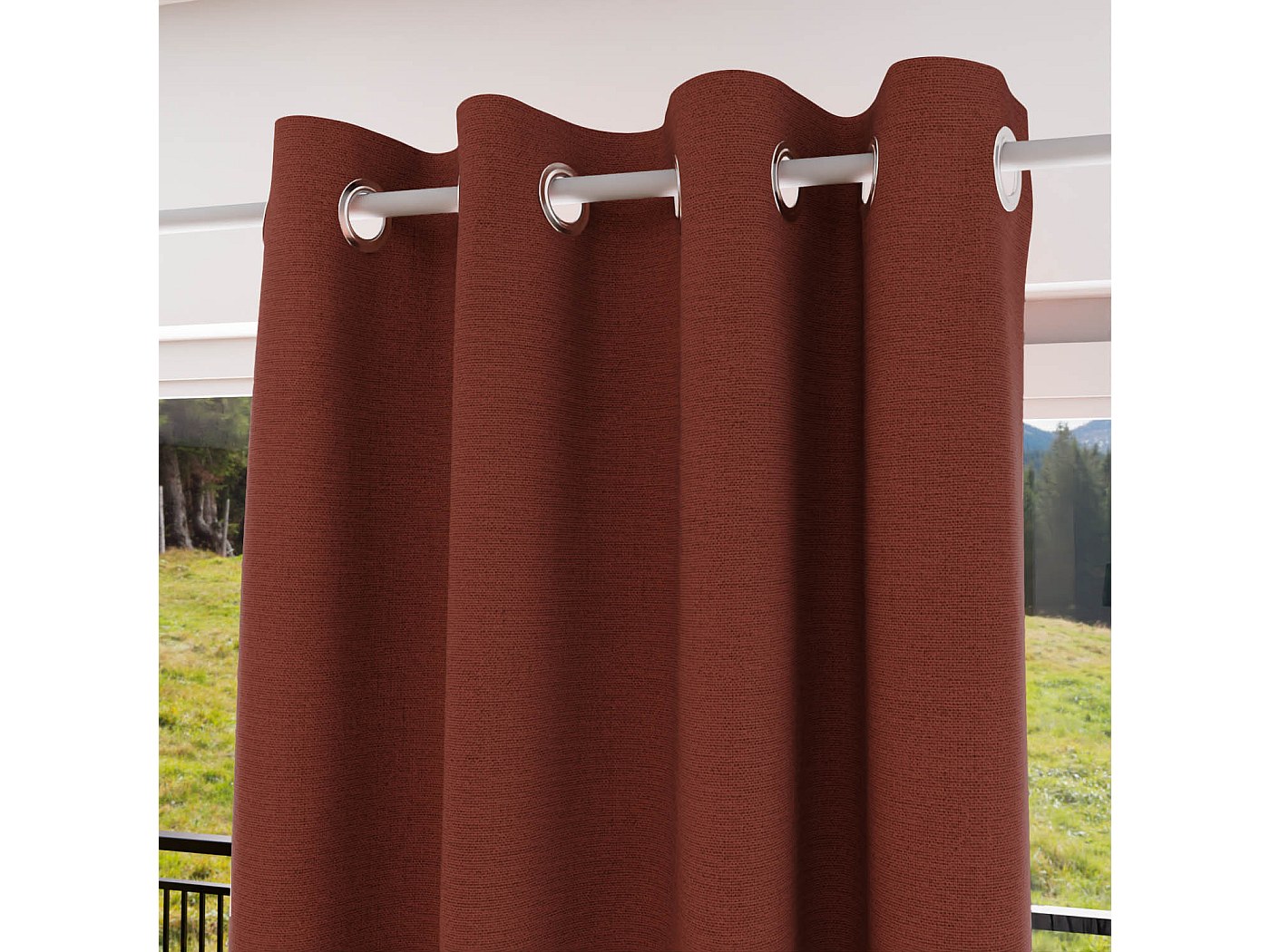 Rideau lin à oeillets 135X250 cm LINEN GRIS, par Soleil d'Ocre | Leroy