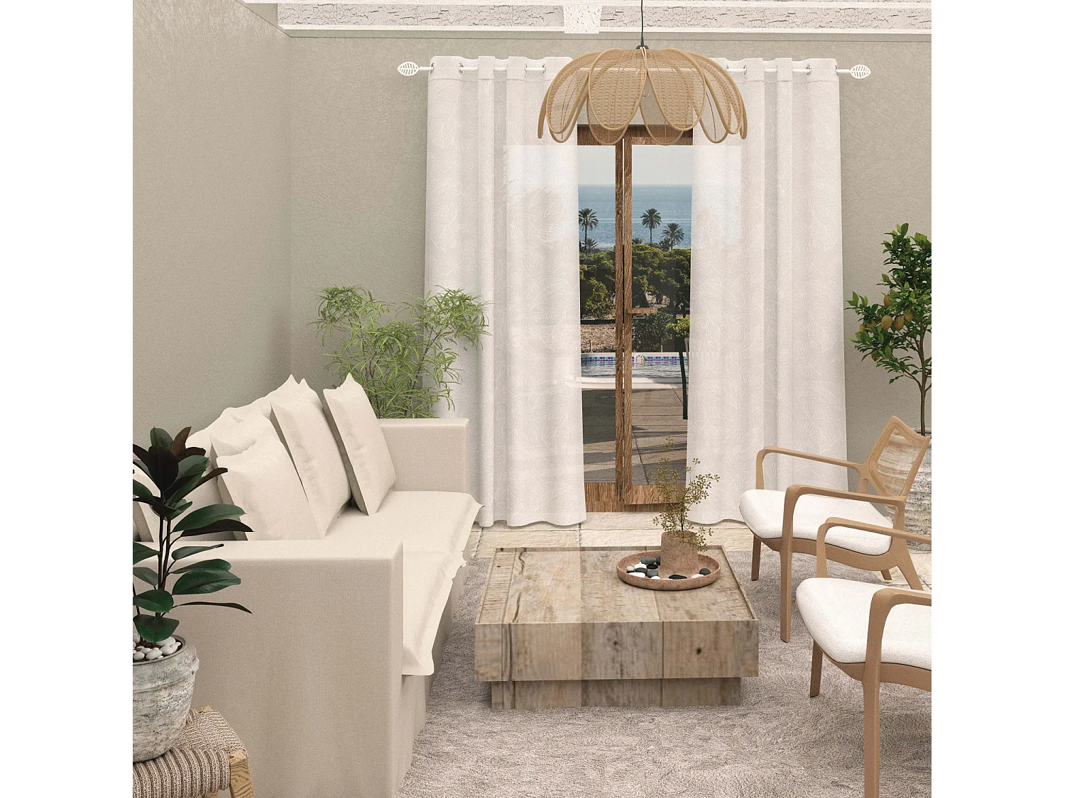 Visillo con ojales 135x250 cm CELIA blanco, por Soleil d'Ocre