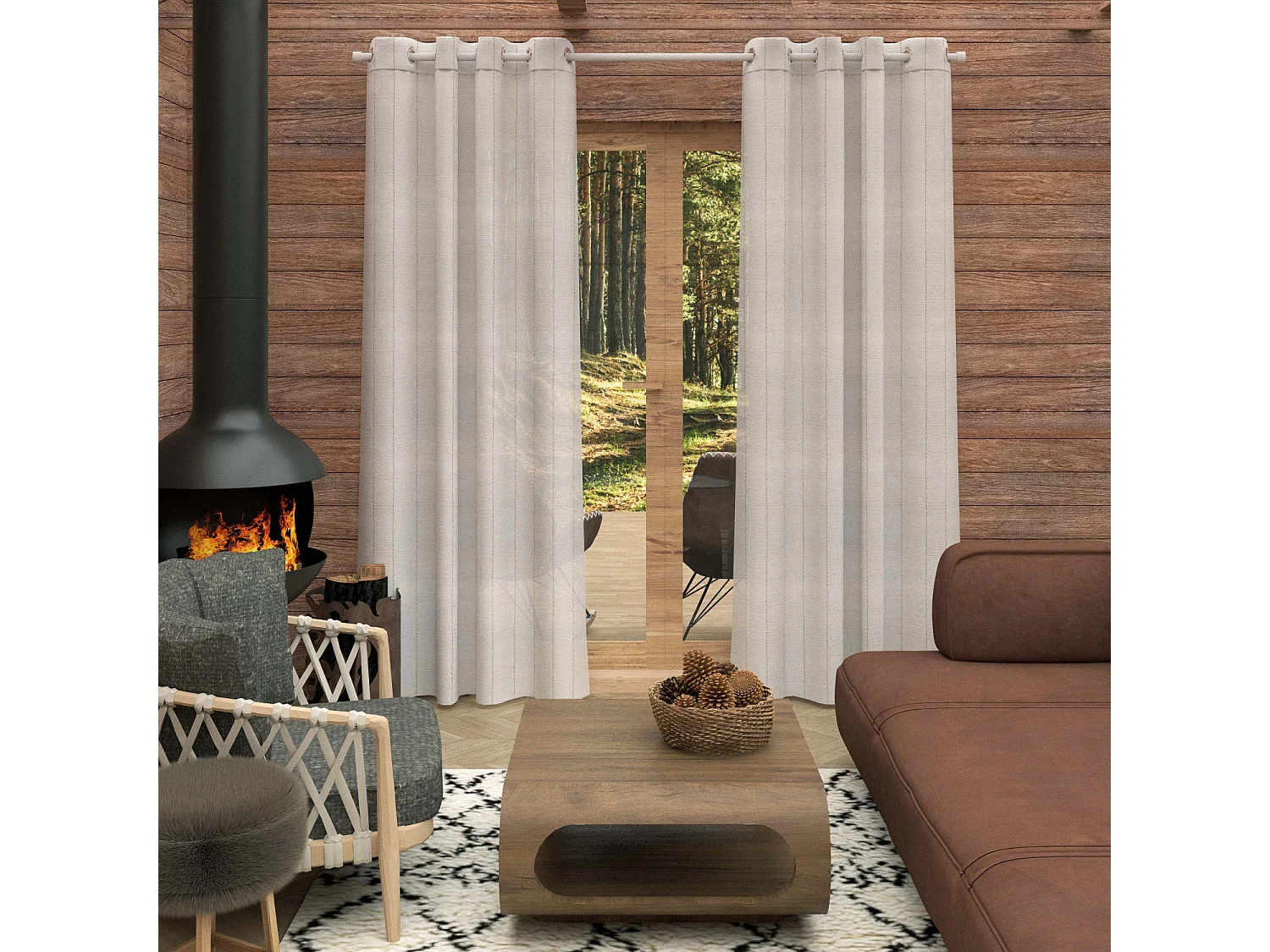 Voile à oeillets 135x250 cm CALI, par Soleil d'Ocre