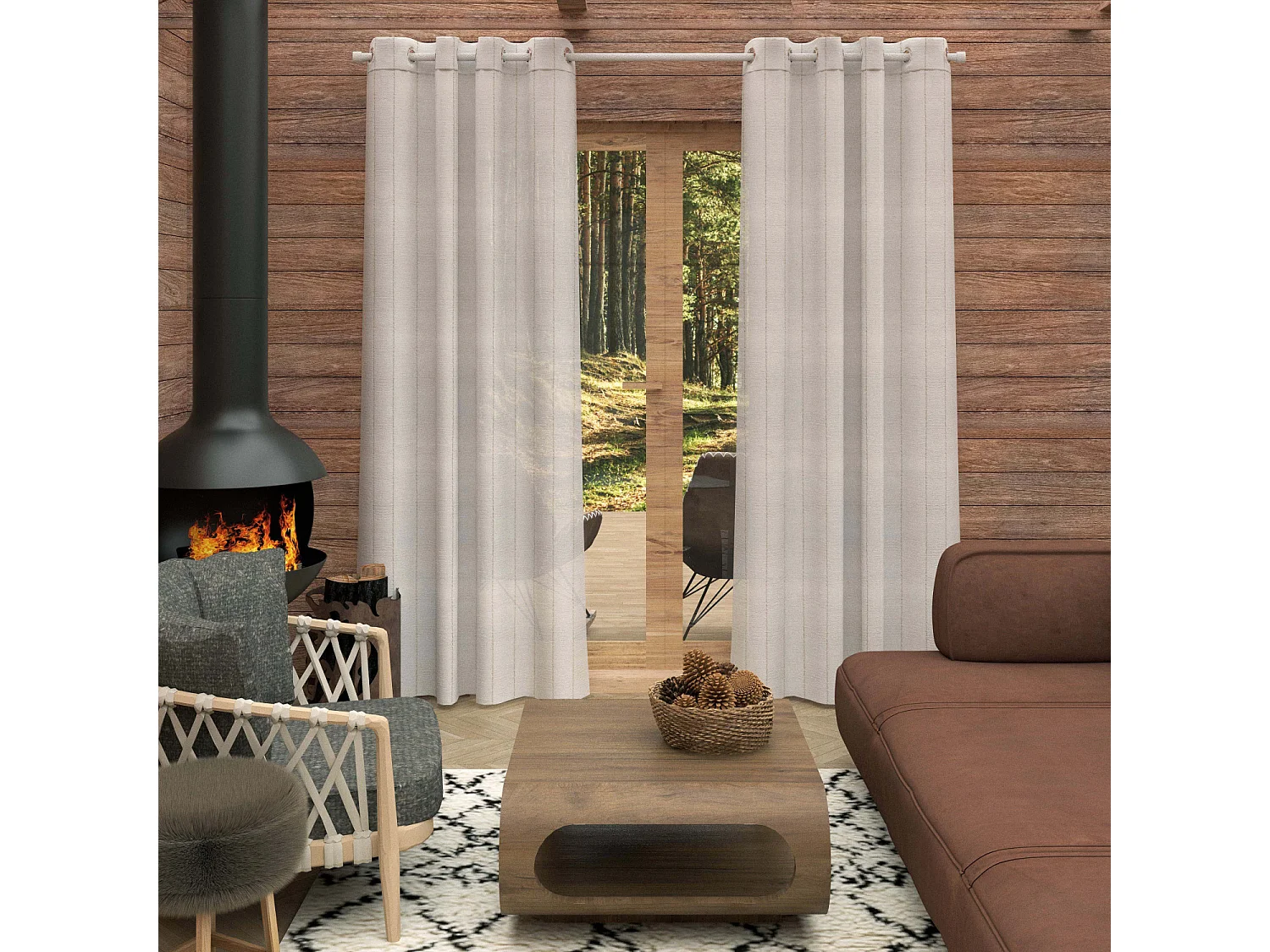 Voile à oeillets 135x250 cm CALI, par Soleil d'Ocre