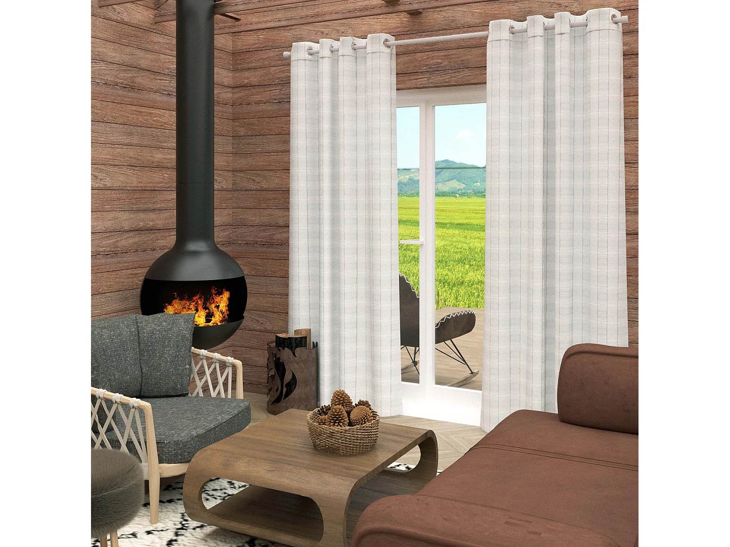 Voile à oeillets 135x250 cm CALI, par Soleil d'Ocre