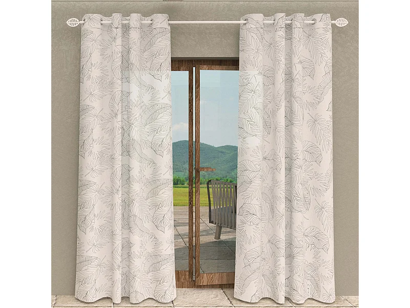 Visillo con ojales  con ojales 135x250 cm CELIA caqui, por Soleil d'Ocre