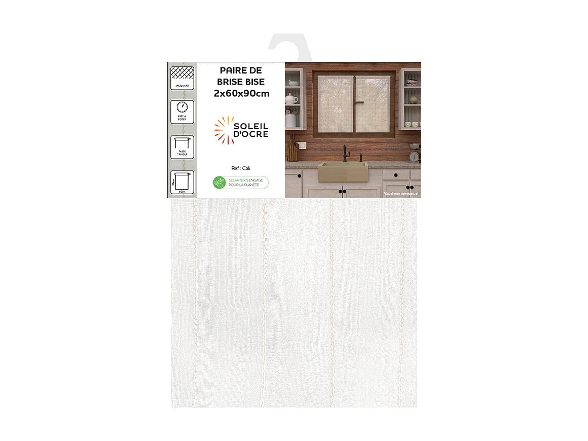 Paire de brise bise 60x90 cm CALI, par Soleil d'Ocre