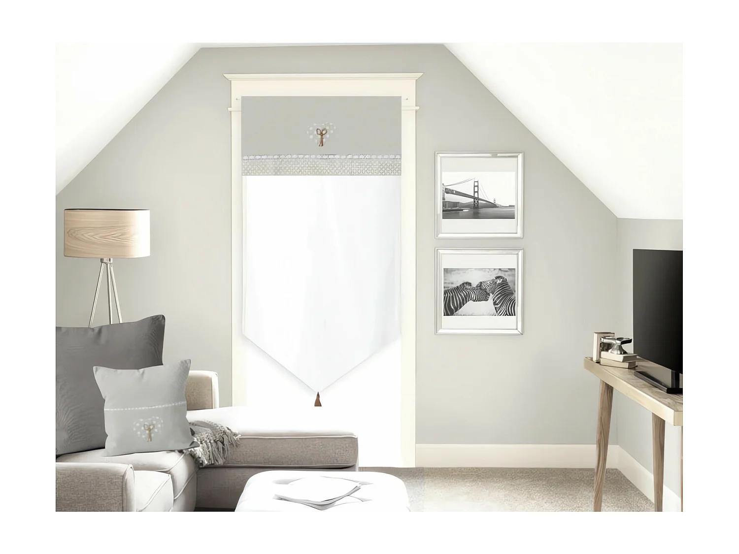 Visillo para puerta ventana puerta algodón 70X200 cm TRENDRESSE