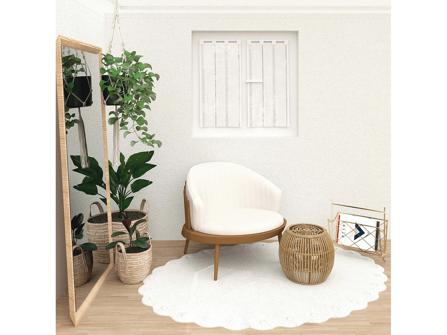 Paire de brise bise 45x90 cm CHARLOTTE, par Soleil d'Ocre