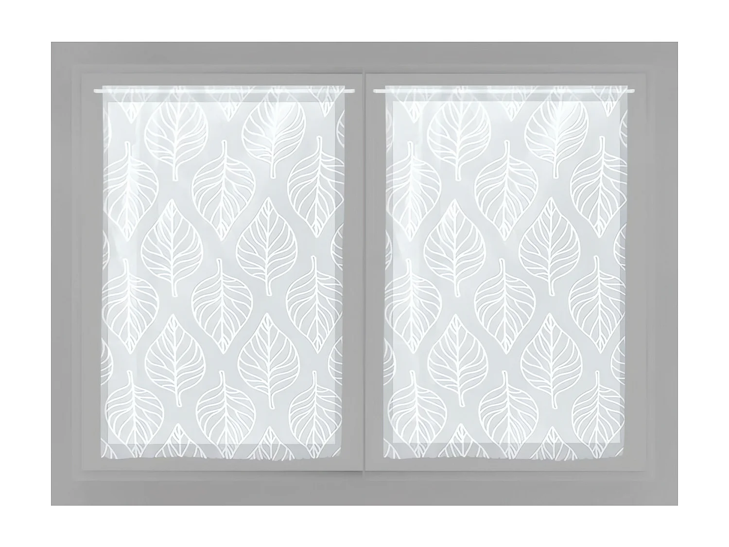 Par de visillos para ventana 60x90 cm MAUD blanco, de Soleil d'Ocre