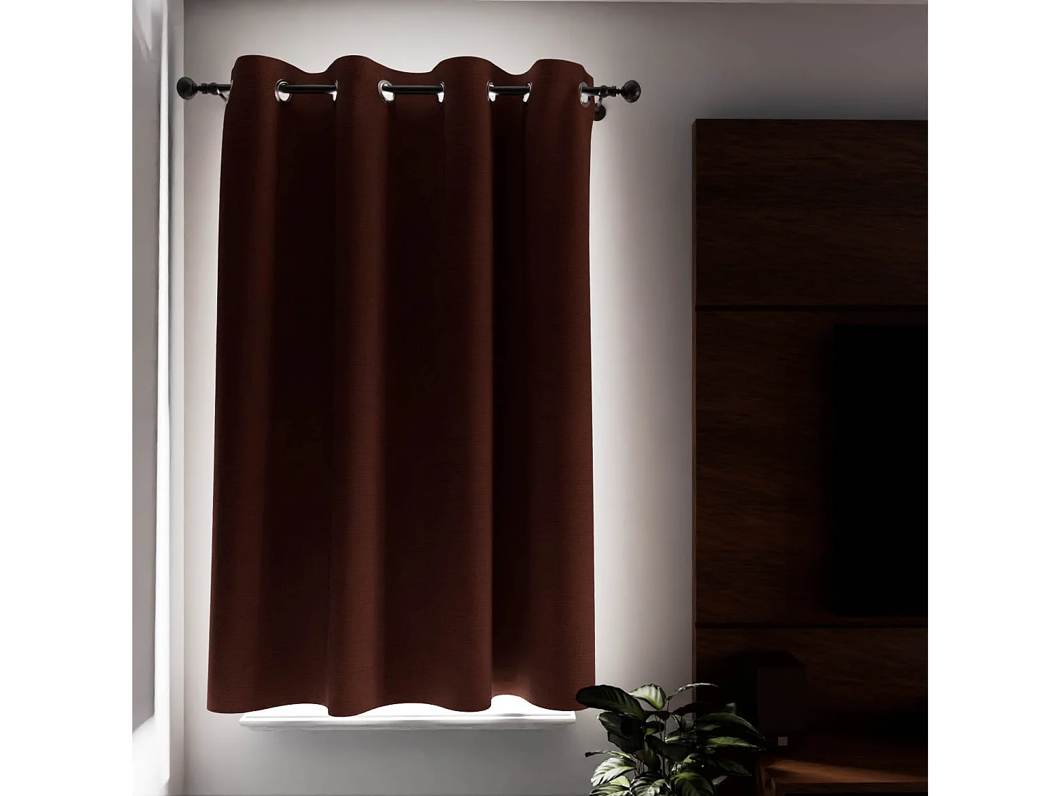Cortina con ojales 100% blackout 135x180 cm ECLIPSE ladrillo, de Soleil d'Ocre