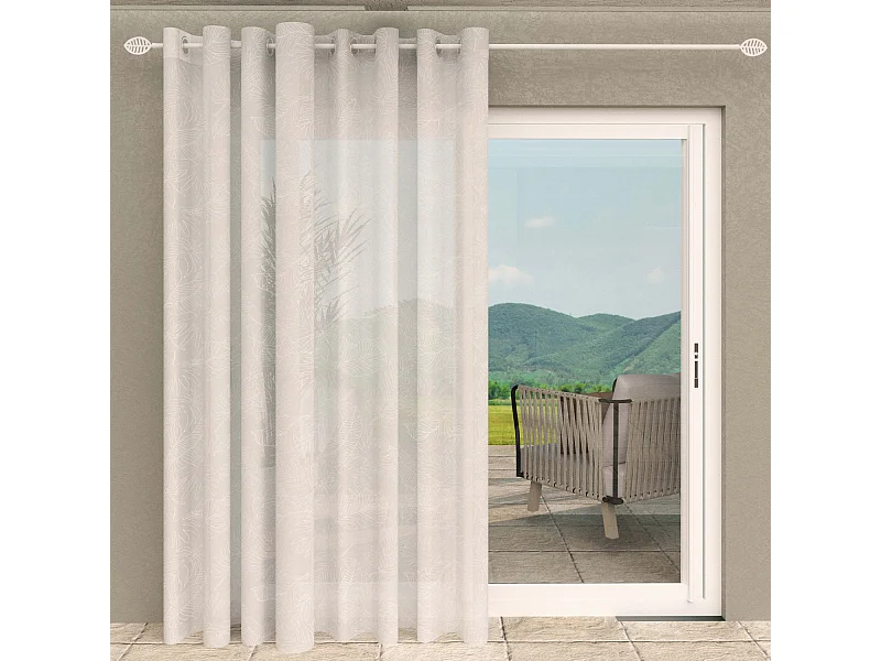 Cortina con ojales especial para ventanal 280x250 cm CELIA blanco, por Soleil d'Ocre