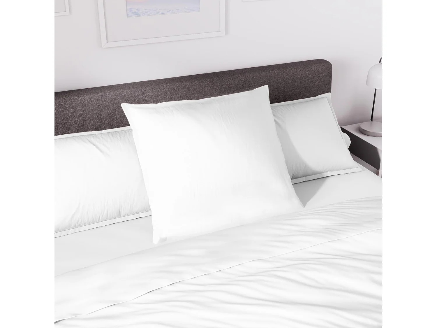 Sábana encimera de polialgodón 240x300 cm PERCALE blanco, por Soleil d'ocre