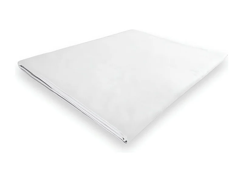 Sábana encimera de polialgodón 240x300 cm PERCALE blanco, por Soleil d'ocre
