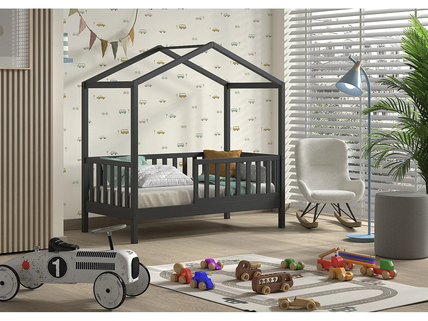 Estrutura cama infantil DALLAS HB015 70x140 cm Grafite