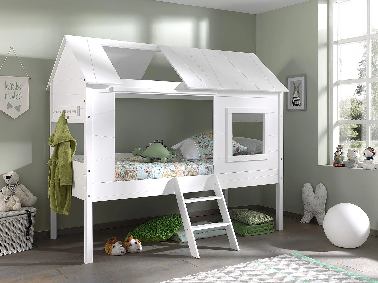 Lit Cabane CHARLOTTE HB005 137x210x186 Blanc