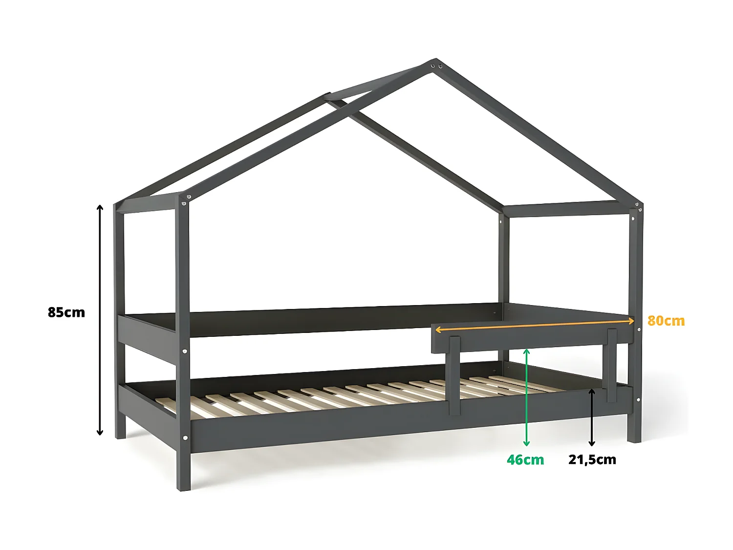 Hausbett HYTTE HB001 89x169x135 Schwarz