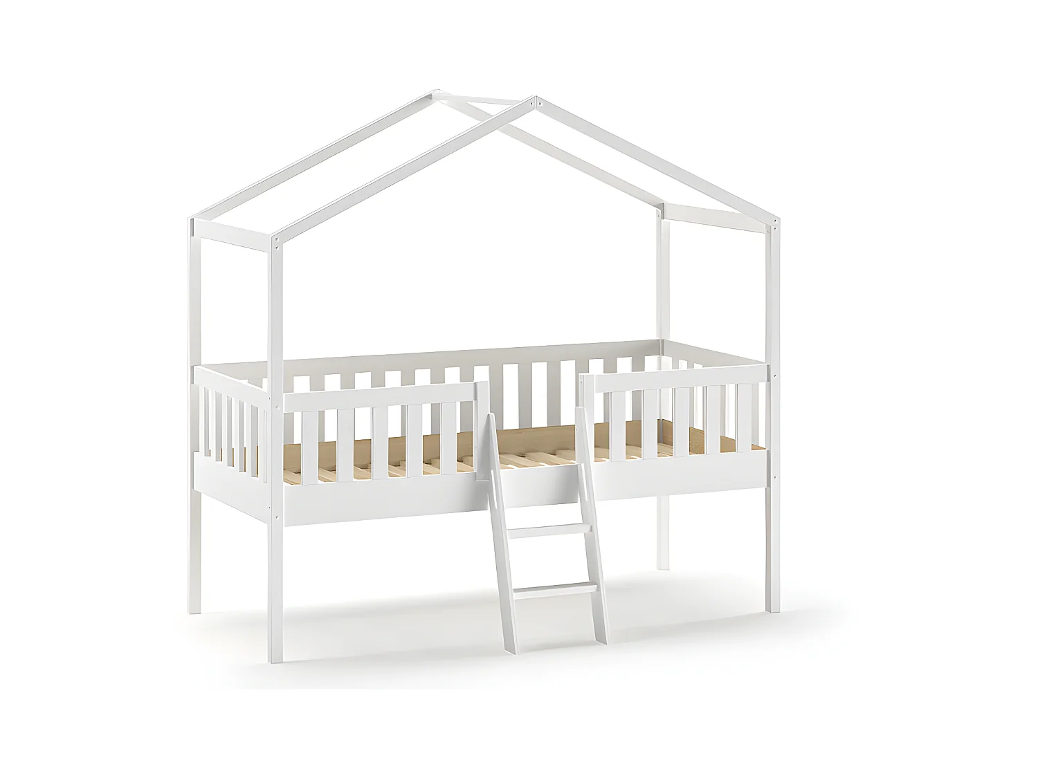 Lit Cabane DALLAS HB005 120x209x202 Blanc