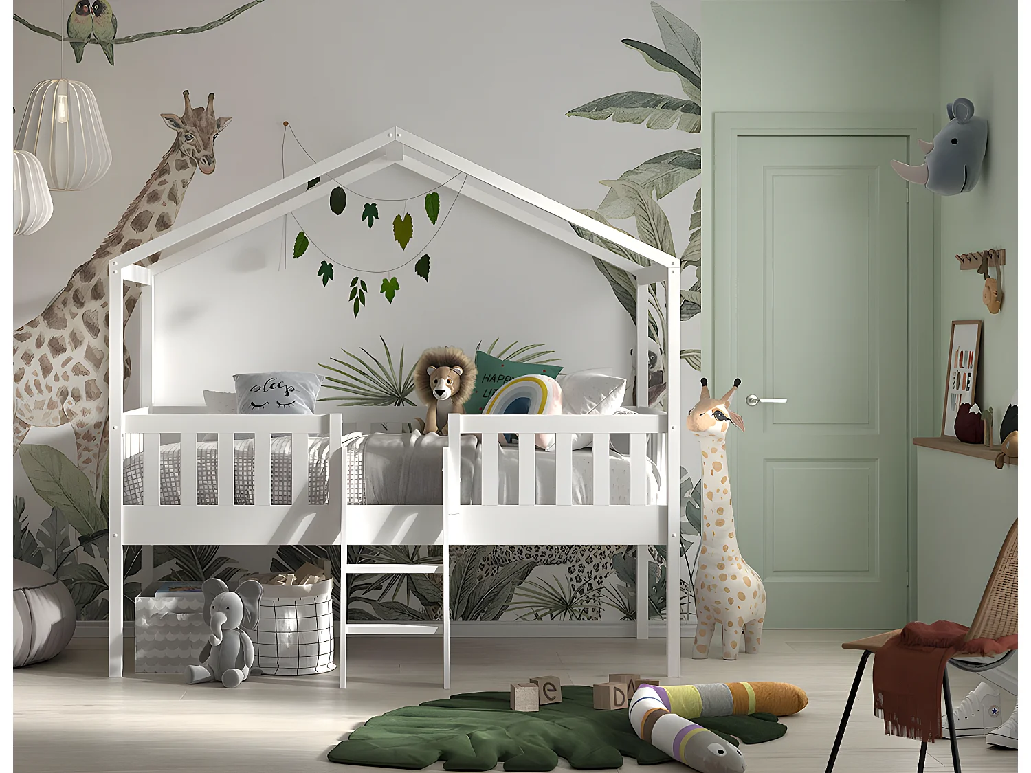 Hausbett DALLAS HB005 120x209x202 Weiß