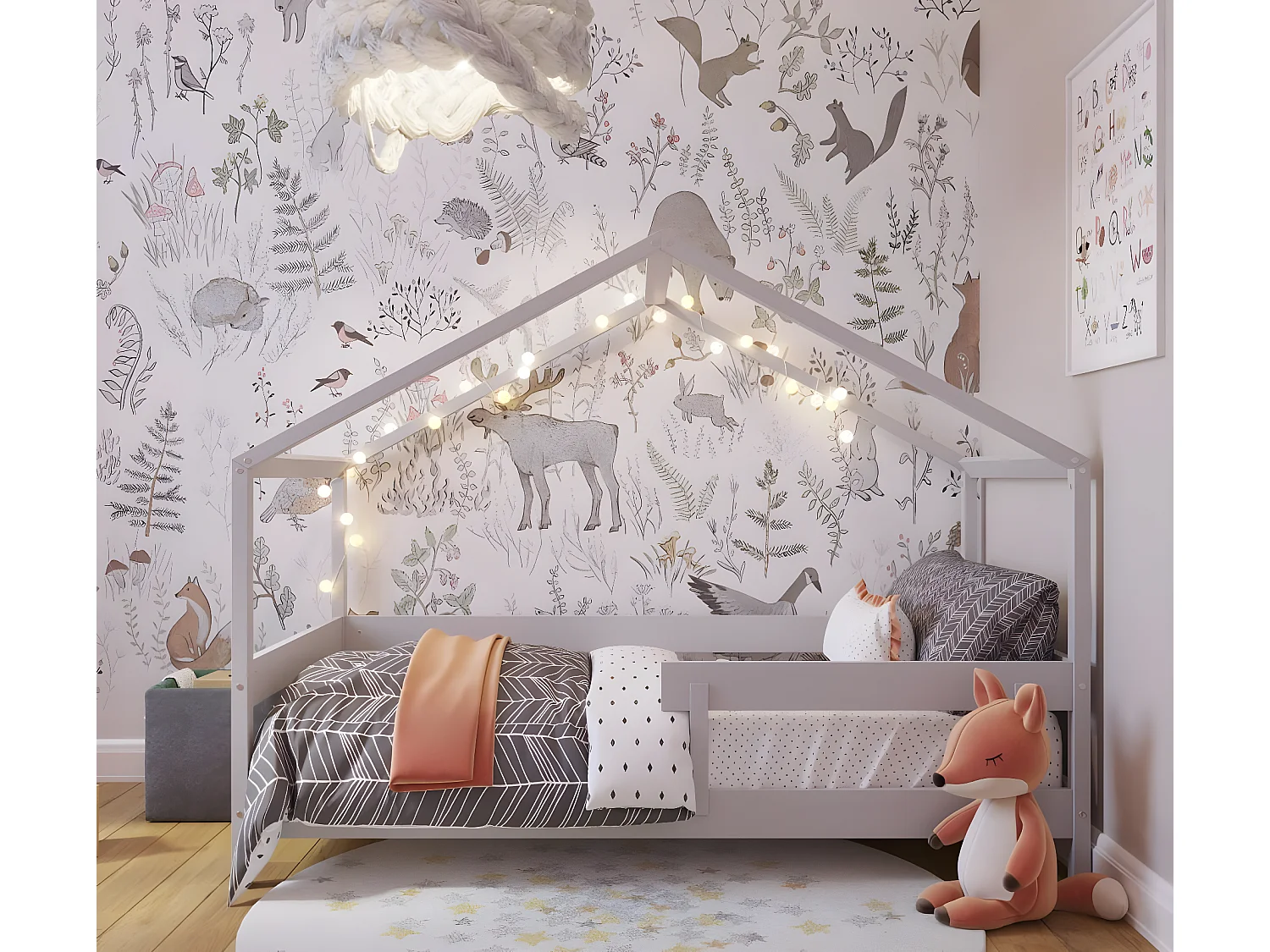 Lit Cabane HYTTE HB001 89x169x135 Grisclair