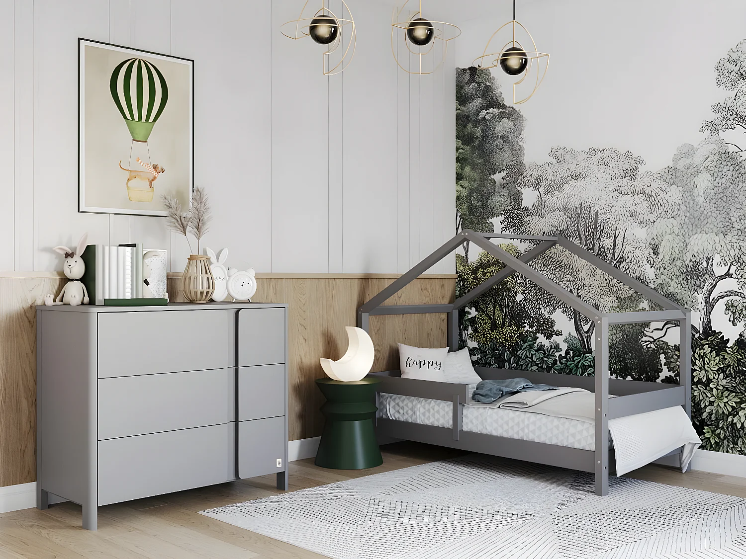 Lit Cabane HYTTE HB001 89x169x135 Grisclair