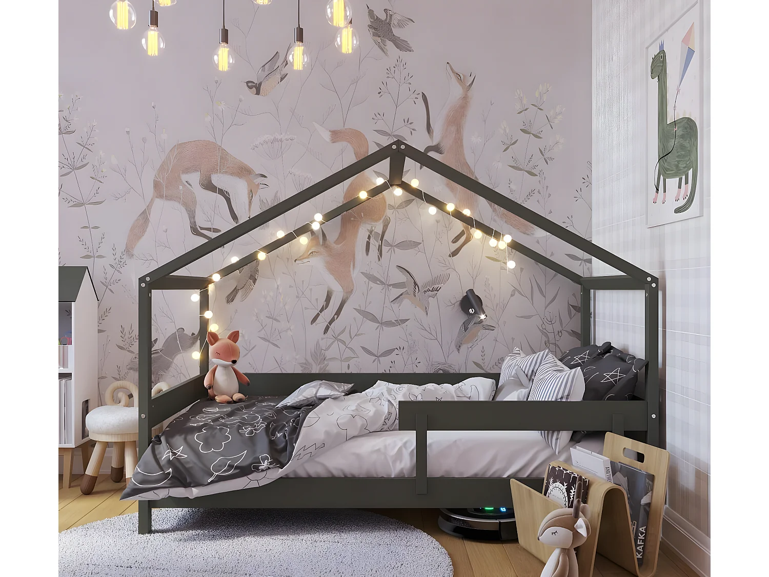 Cama Infantil HYTTE HB001 89x169x135 Verde