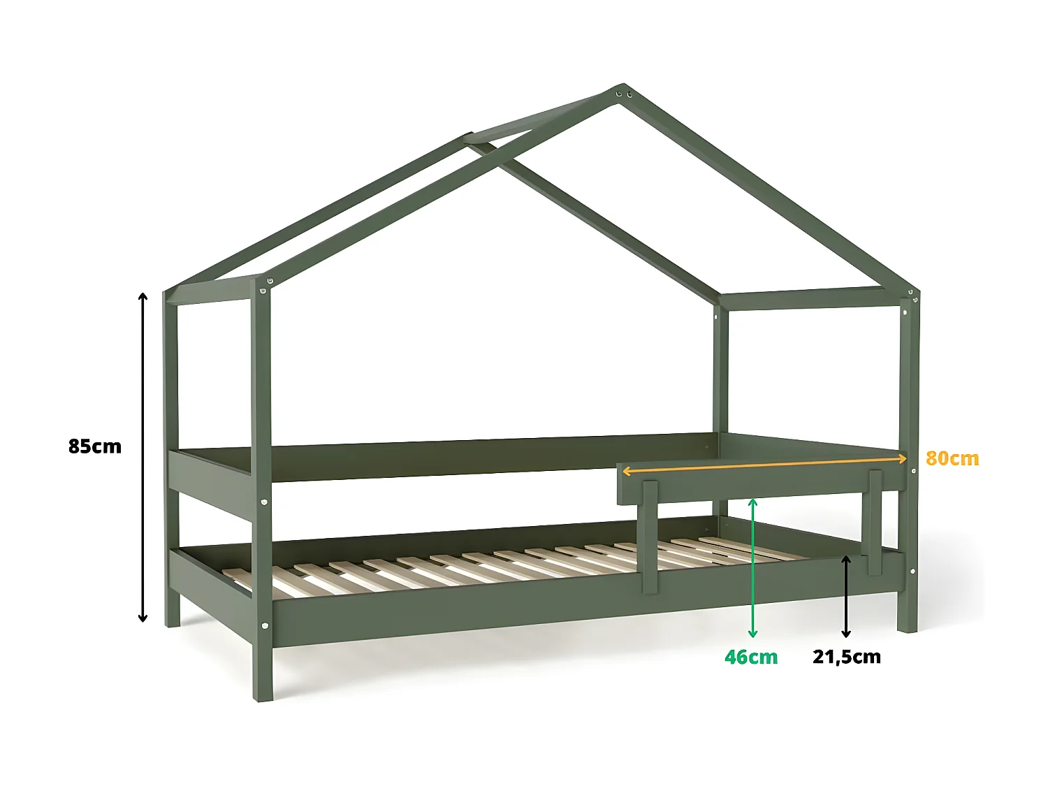 Cama Infantil HYTTE HB001 89x169x135 Verde