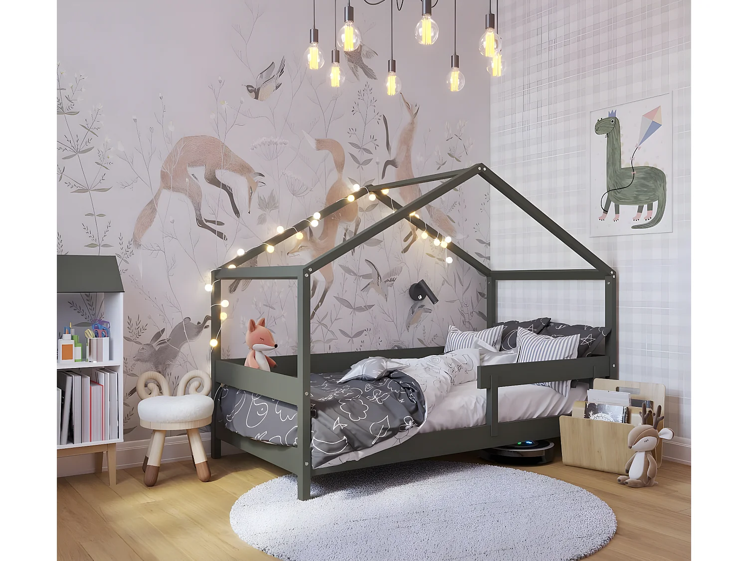 Estrutura cama infantil HYTTE HB001 80x160 cm Verde