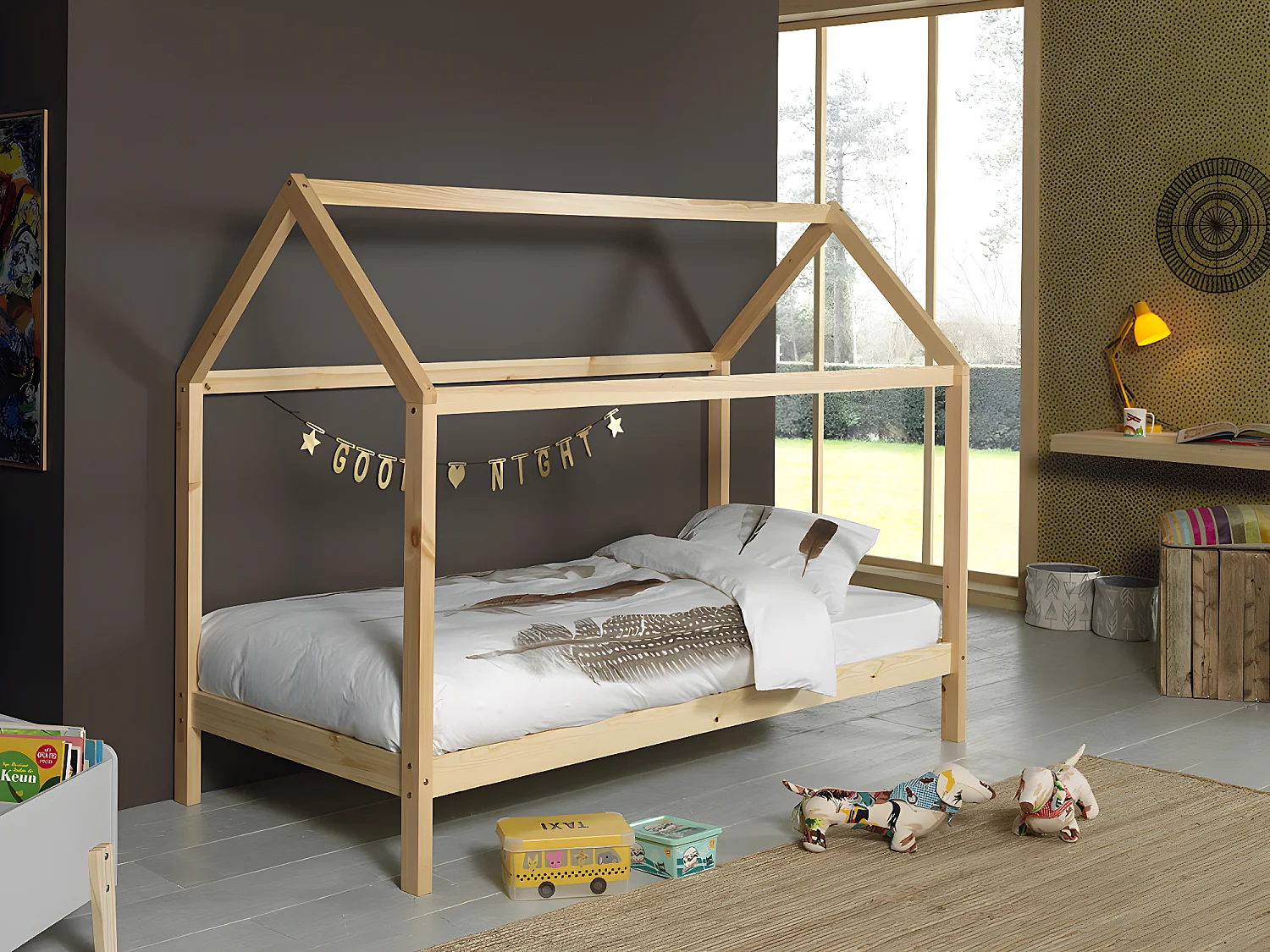 Lit Cabane DALLAS HB005 99x208x160 Clair naturel