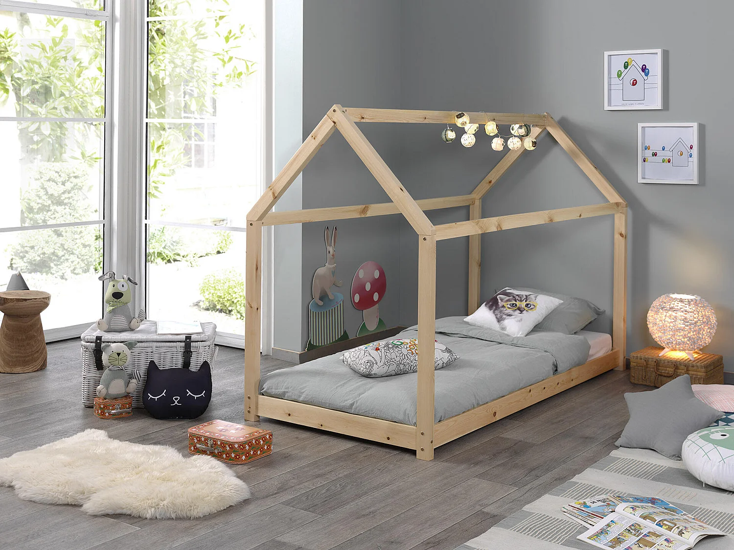 Hausbett CABANE HB005 98x206x142 Beige
