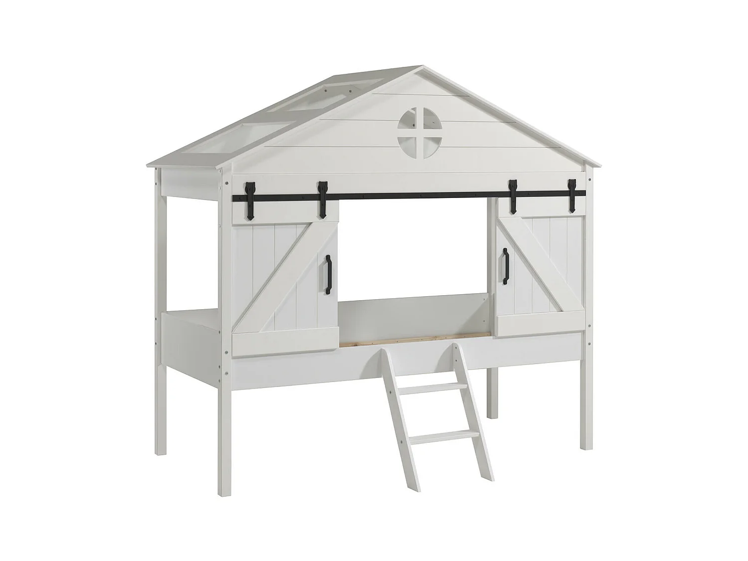 Lit Cabane BARNIE HB005 132x218x202 Blanc