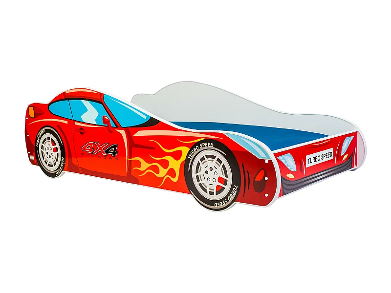 Cama de solteiro infantil CAR KSB001 80x160 cm Vermelho