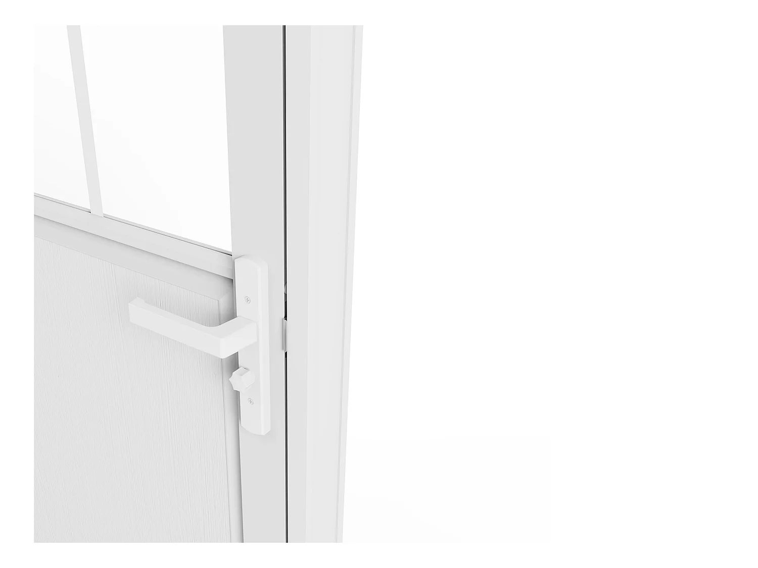 Tür-Set - wendbar - Aluminium & Sicherheitsglas - Industrial Style - 204 x 73 cm - Weiß- ERMELO