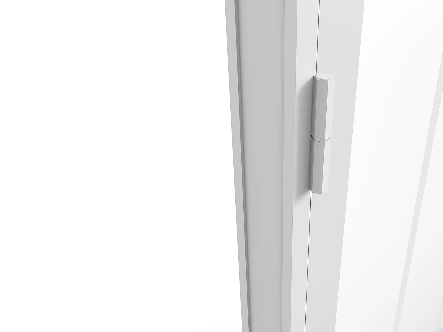 Tür-Set - wendbar - Aluminium & Sicherheitsglas - Industrial Style - 204 x 73 cm - Weiß- ERMELO