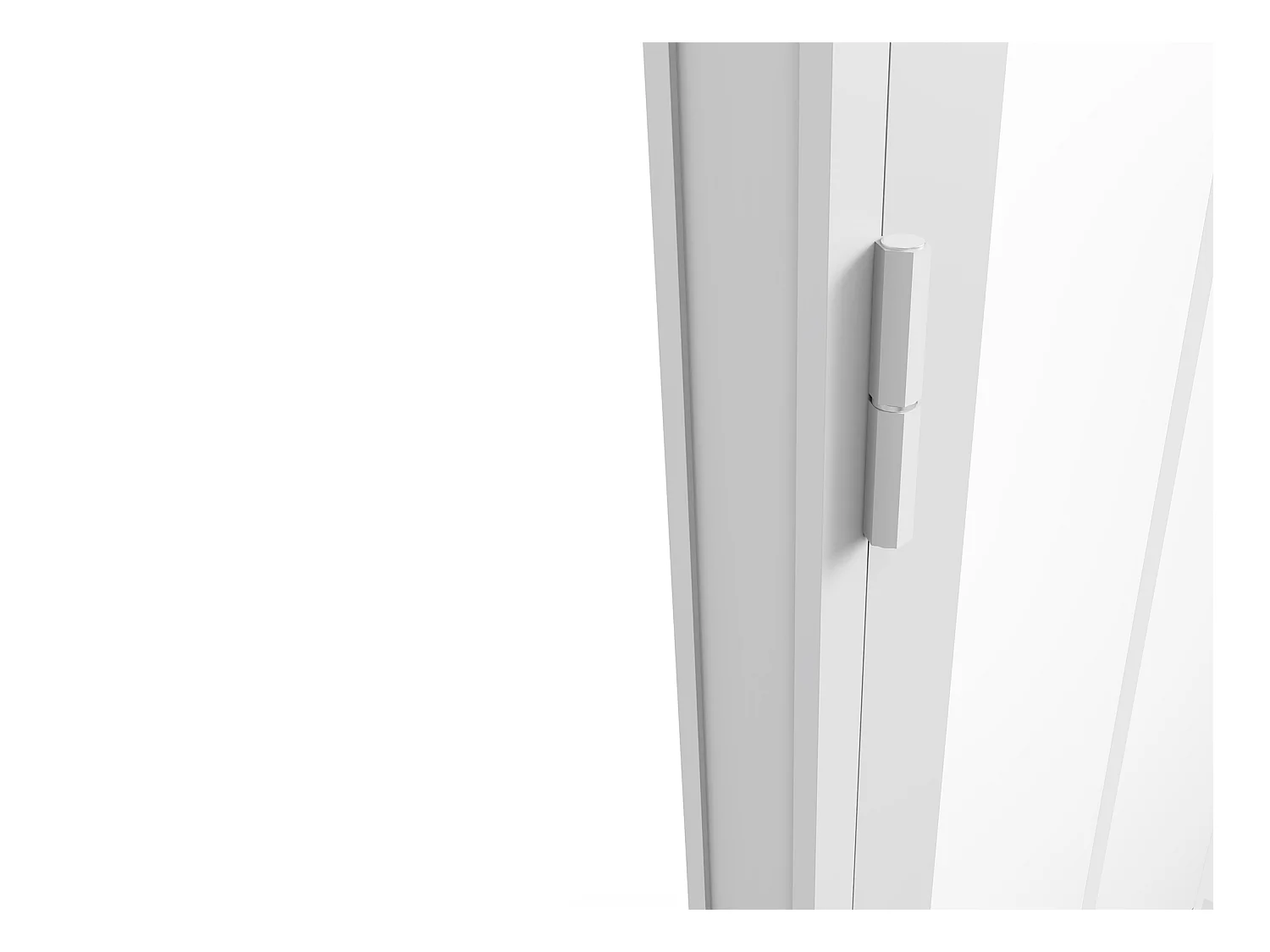 Puerta reversible de aluminio y vidrio templado tipo taller - Alt. 204 x L73 cm - Blanco - ERMELO