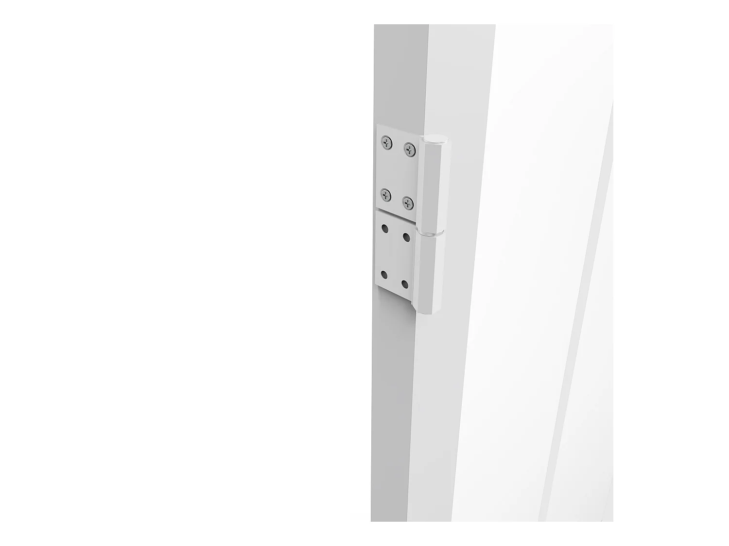 Puerta reversible de aluminio y vidrio templado tipo taller - Alt. 204 x L73 cm - Blanco - ERMELO