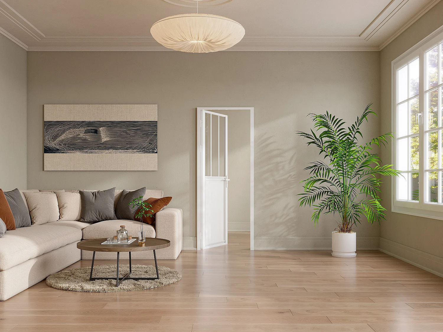 Bloc porte réversible en aluminium et verre trempé style atelier - H204 x L73 cm - Blanc - ERMELO