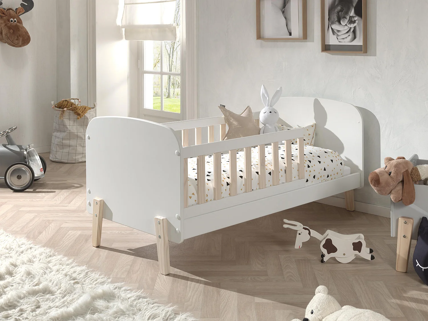 Cama de solteiro infantil KIDDY KSB015 70x140 cm Branco